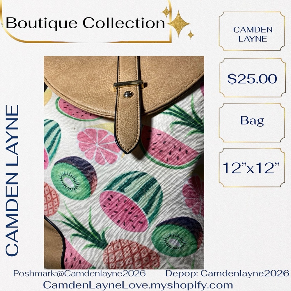 Camden Layne Women's Tropical Print Backpack - Picture 4 of 6